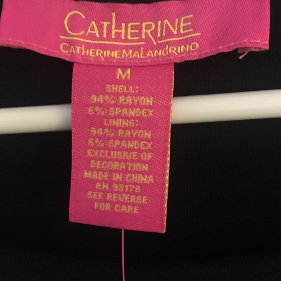 NWT Catherine Malandrino Black Embroidered Hem M - Picture 5 of 6